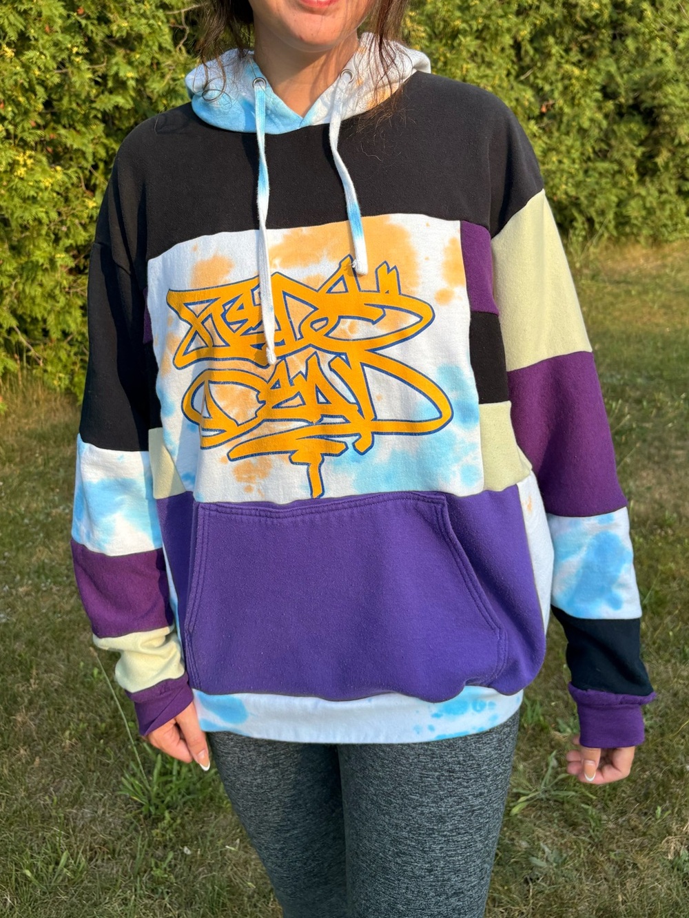 Zeds Dead hoodie - upcycled patchwork handmade